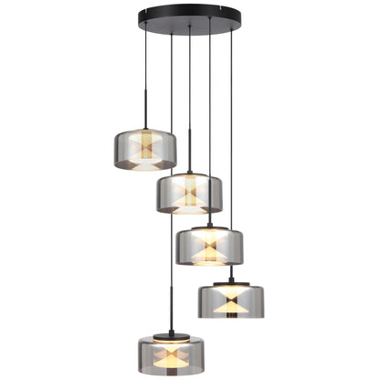 TFS 5LT PENDANT 40w 3CCT 3000k-5000k D:440 H:70 2750Lm NON-DIM cab.3M BLACK SANDY