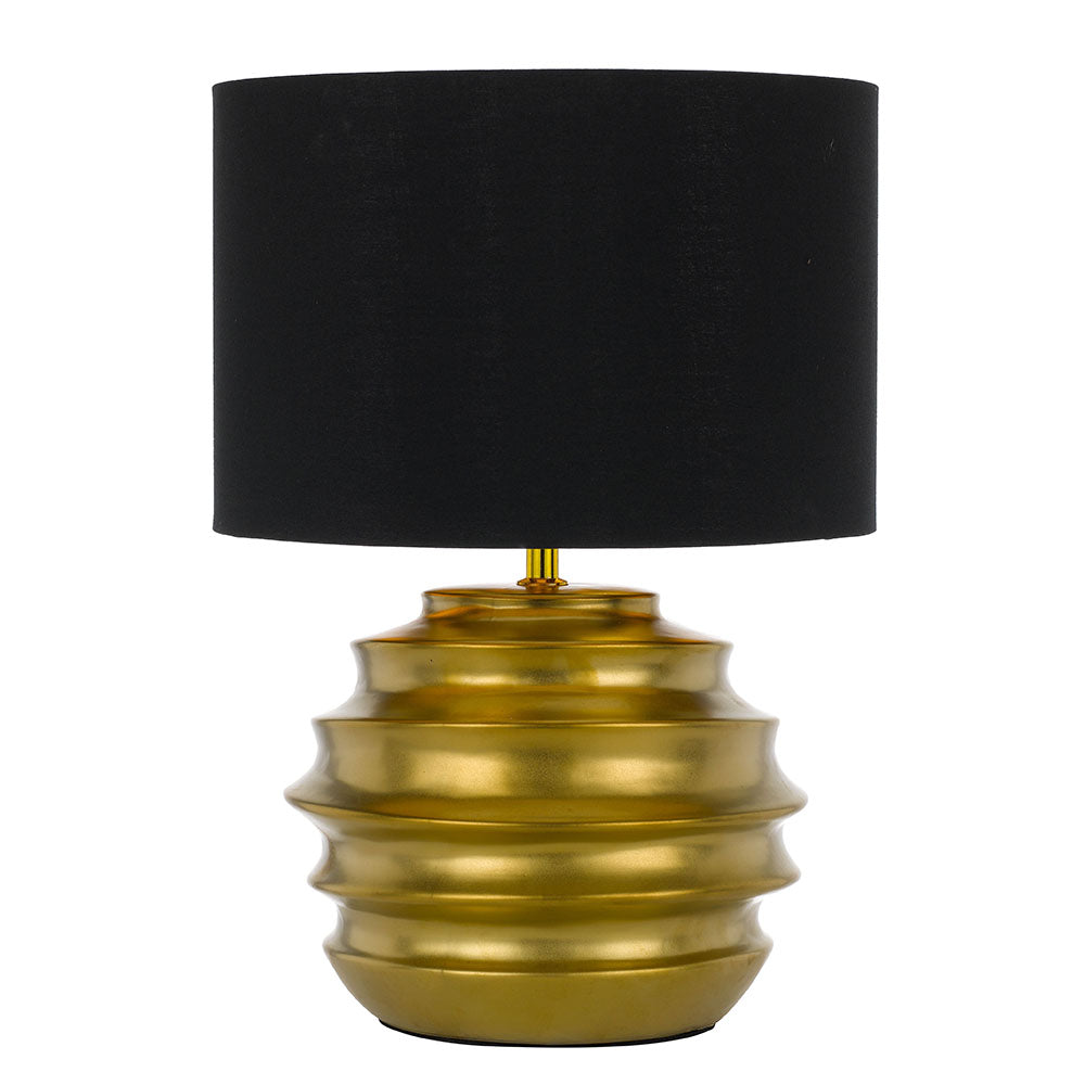TFS CERAMIC TABLE LAMP 25wE27max D:300 H:425 GOLD/BLACK