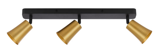 TFS 3 SPOT BAR 3x6wGU10max L500 P175 GOLD BRUSHED BLACK
