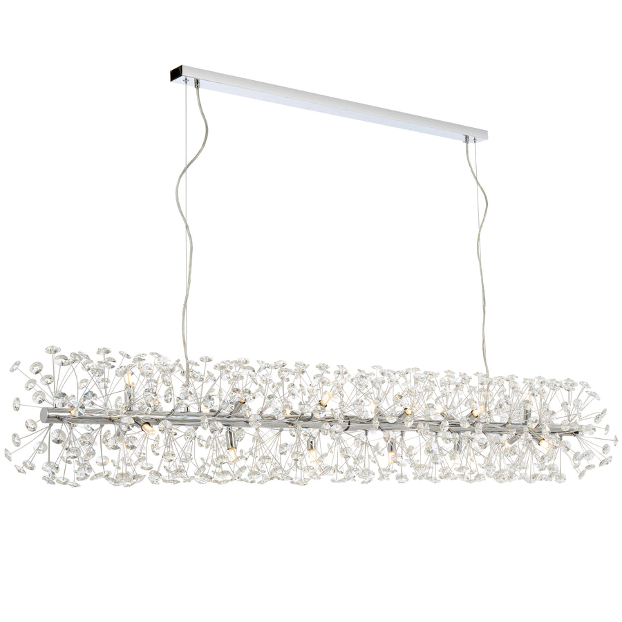 Braga TFS 18LT REC PENDANT 18x6wG9max L1680 W300 H300 CRYSTAL H130 CHROME / CLEAR