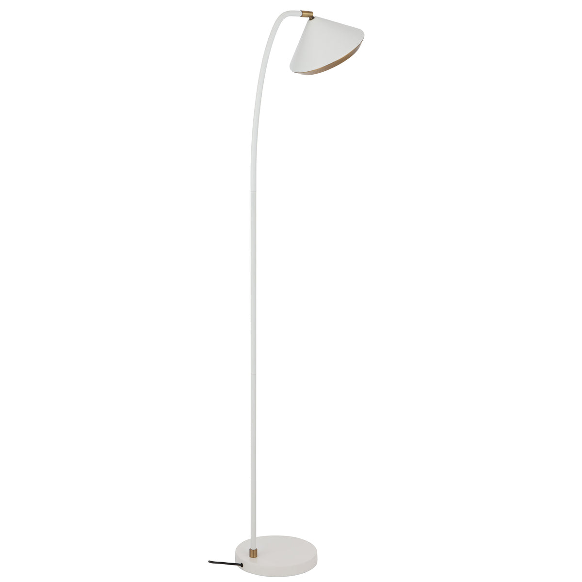 TFS FLOOR LAMP 6wG9max L310 W200 H1380 foot switch WHITE MATT/YELLOW BRASS