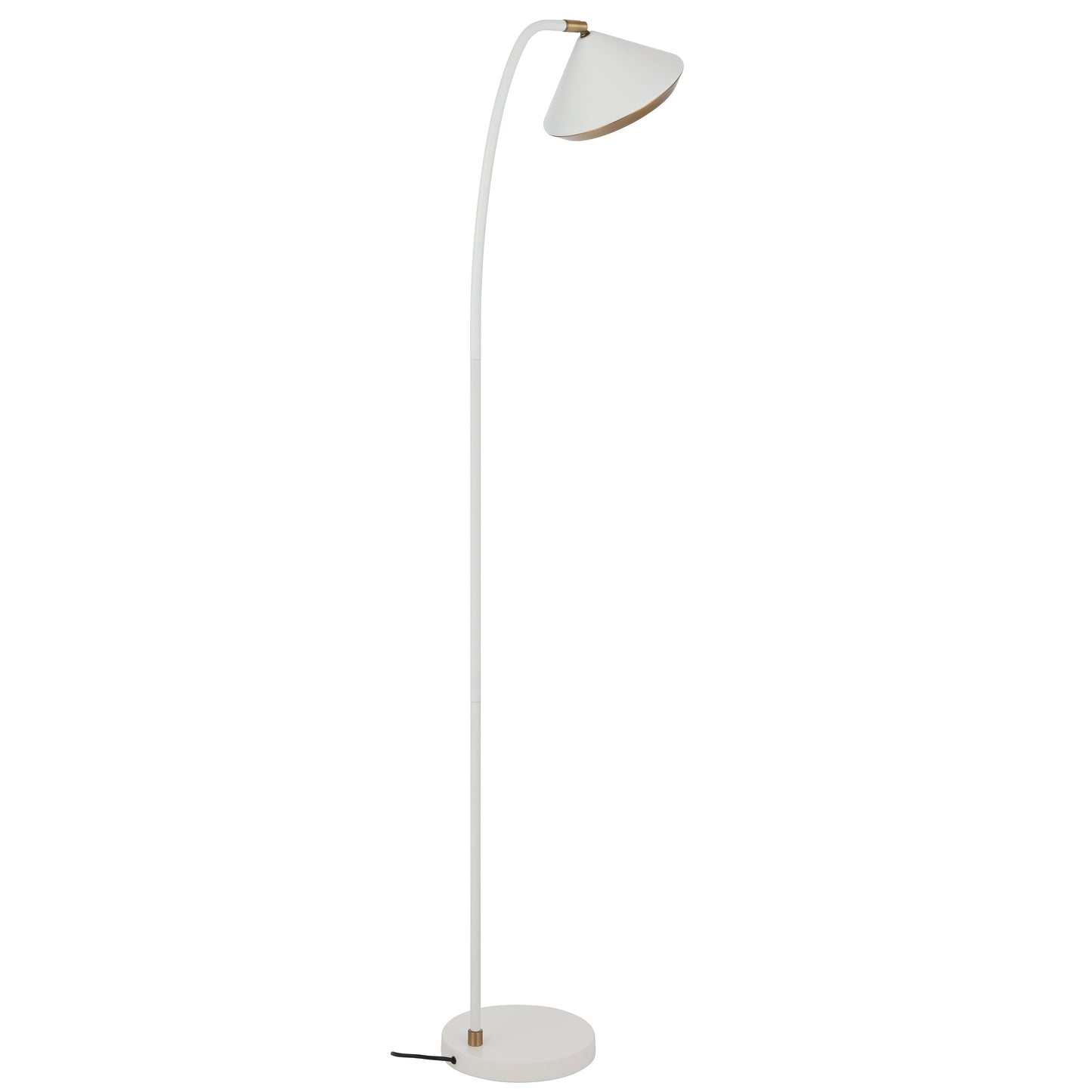 TFS FLOOR LAMP 6wG9max L310 W200 H1380 foot switch WHITE MATT/YELLOW BRASS