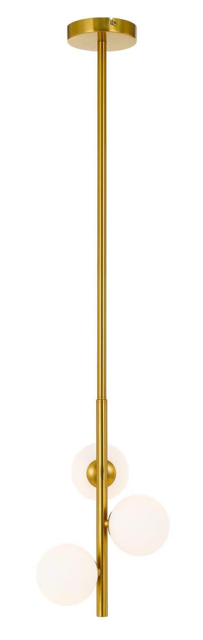 TFS 3 LTS PENDANT 3x6wG9max L:220W:245H:600 ROD:2x6001x300 ANT GOLD FRAME/OPAL MATT GLASS