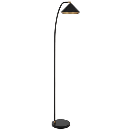 TFS FLOOR LAMP 6wG9max L310 W200 H1380 foot switch BLACK MATT/YELLOW BRASS