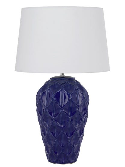 TFS CERAMIC TABLE LAMP 25wE27max D:400 H:640 BLUE / WHITE