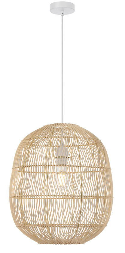 TFS 40 PENDANT 25wE27max D400 H430 cab1.5m NATURAL RATTAN