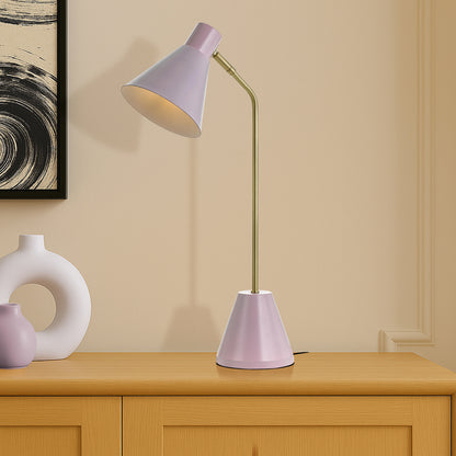 TFS TABLE LAMP 25wE14max D:140 H:540 cab:2.0M BRASS MATT/PINK