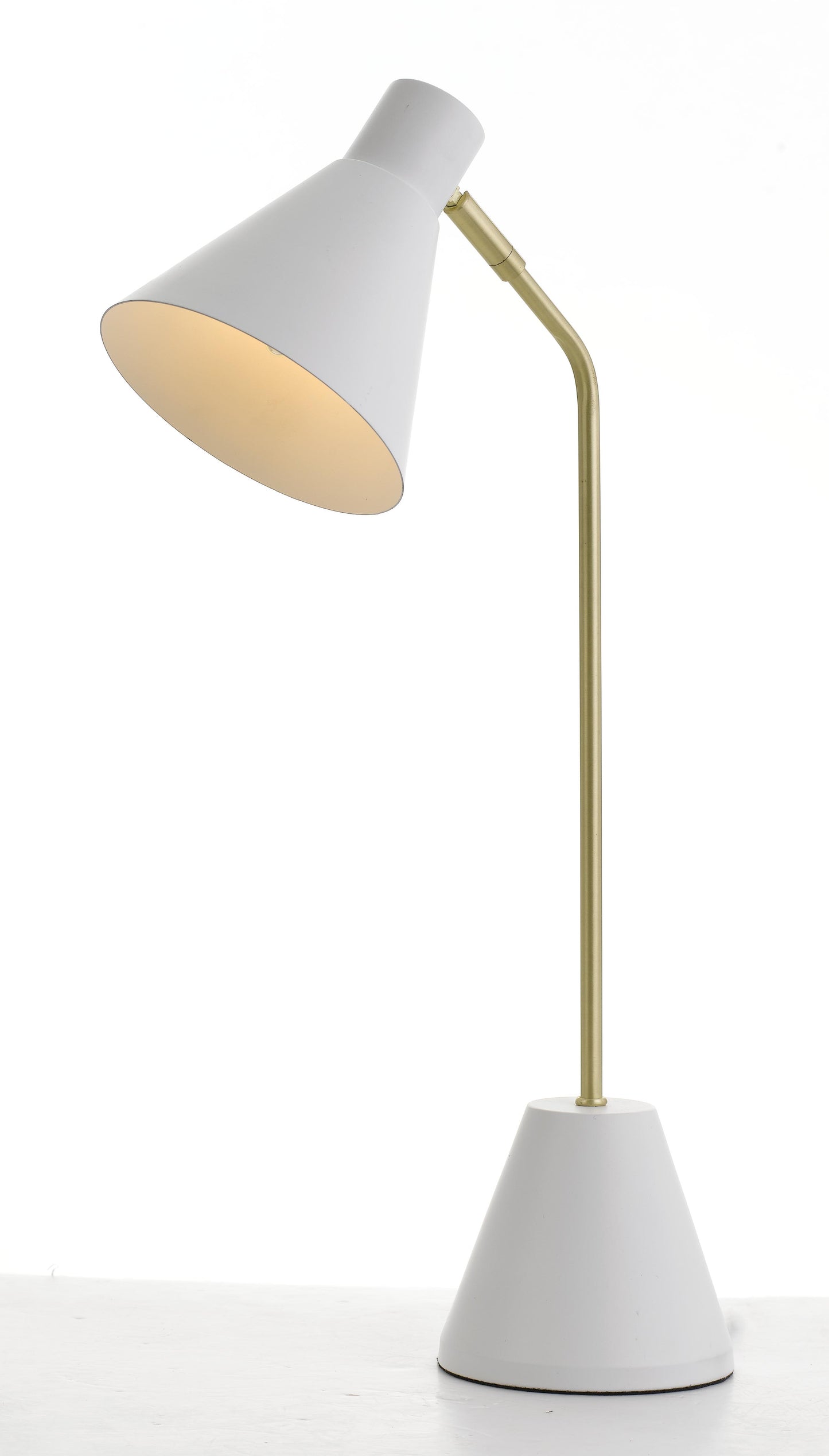 TFS TABLE LAMP 25wE14max D:140 H:540 cab:2.0M BRASS MATT/WHITE