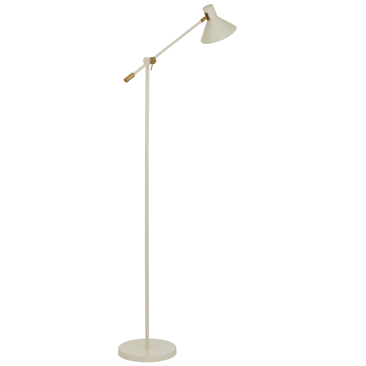Luna TFS FLOOR LAMP 6wGU10max 631x250 H:1473 SHADE D:180 BEIGE SATIN / BRASS