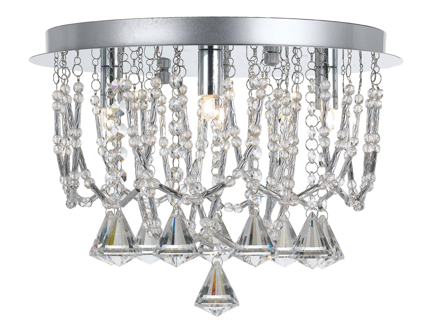 TFS 35 CTC 5 x33wOSRAM G9 D:350 CHROME / CLEAR CRYSTAL BEADS