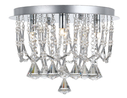 TFS 35 CTC 5 x33wOSRAM G9 D:350 CHROME / CLEAR CRYSTAL BEADS