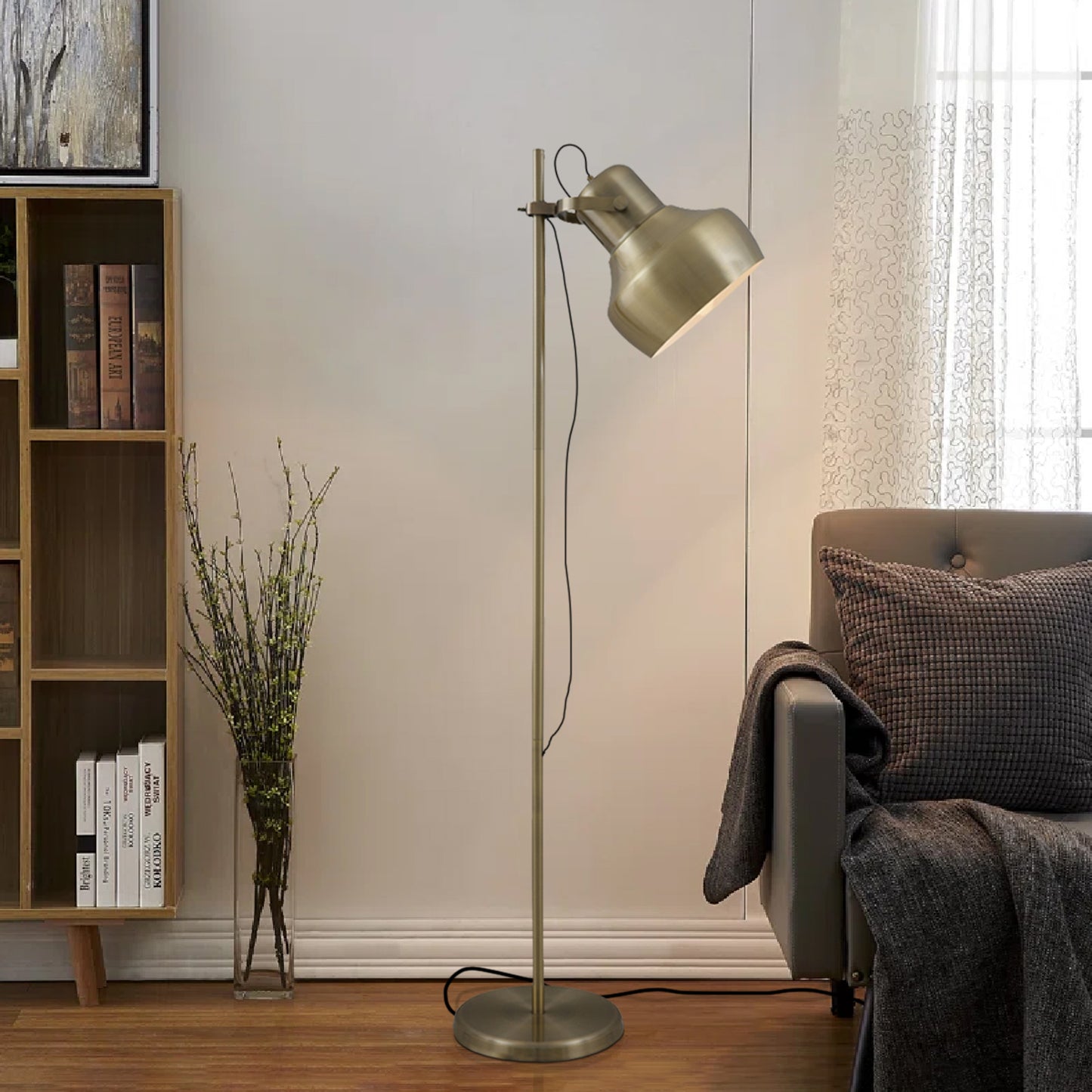 TFS FLOOR LAMP 40wE27 max H1800 D350 ANT.BRASS