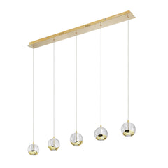 Altostone TFS 5 LTS BAR PENDANT 5x5wLED 3000K 1540Lm cab2M L960 W90 GOLD/BUBBLE GLASS