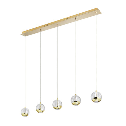 Altostone TFS 5 LTS BAR PENDANT 5x5wLED 3000K 1540Lm cab2M L960 W90 GOLD/BUBBLE GLASS