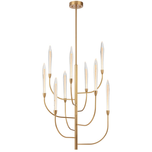 TFS 9 LTS LED PENDANT 9*3wLED 3000K D:500 H:1030 ROD NON-DIM ANT GOLD / CRYSTAL