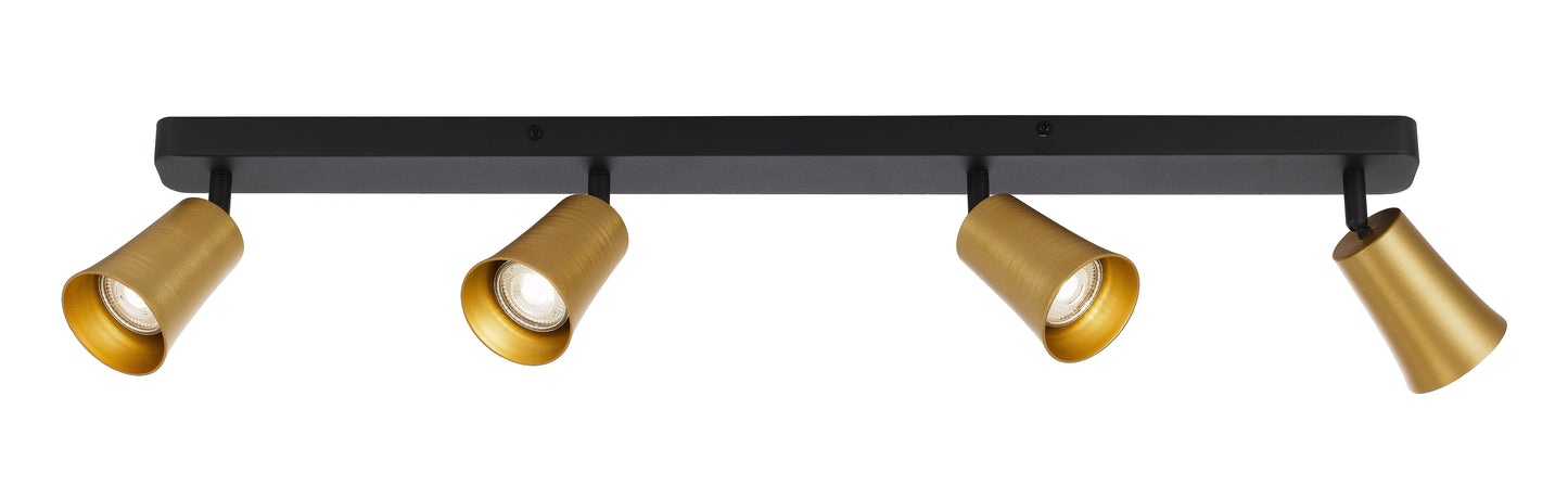 TFS 4 SPOT BAR 4x6wGU10max L750 P175 GOLD BRUSHED BLACK