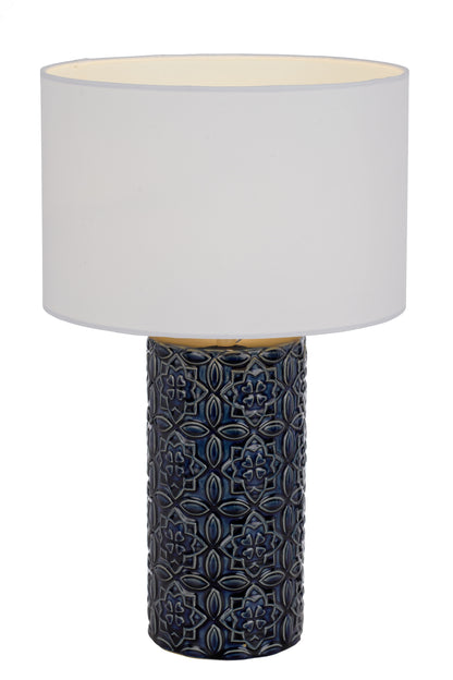 TFS CERAMIC TABLE LAMP 25wE27max H:465 D:280 BLUE/WHITE