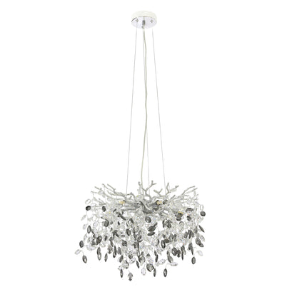 TFS 6 LT PENDANT 6x3wG9max D480 H360 cab 2M CHROME / CLEAR + SMOKE CRYSTAL