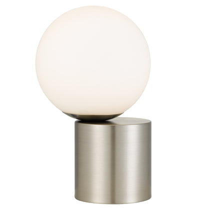 TFS TOUCH TABLE LAMP 5wE14 3000K D150 H250 NON-DIM NICKEL/OPAL MATT