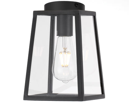 TFS 15 PENDANT 25wE27max L:150 H:210 - BLACK/CLEAR ROD:210mm + CHAIN:1000 IP43