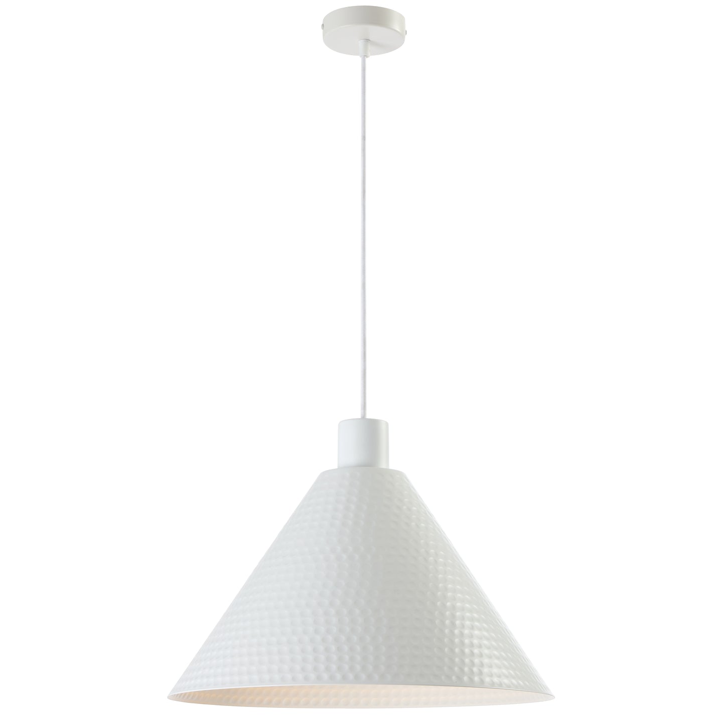 TFS 43CM PENDANT 25wE27max D430 H250 TEX 2M WHITE SATIN