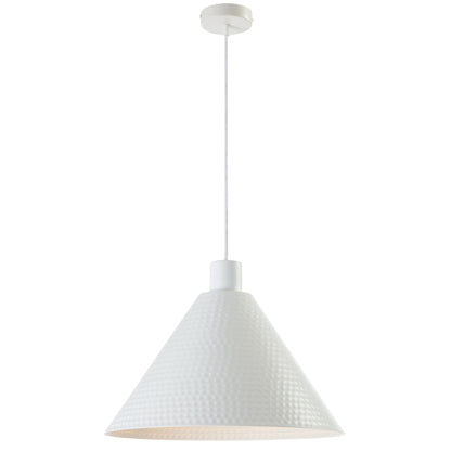 TFS 43CM PENDANT 25wE27max D430 H250 TEX 2M WHITE SATIN