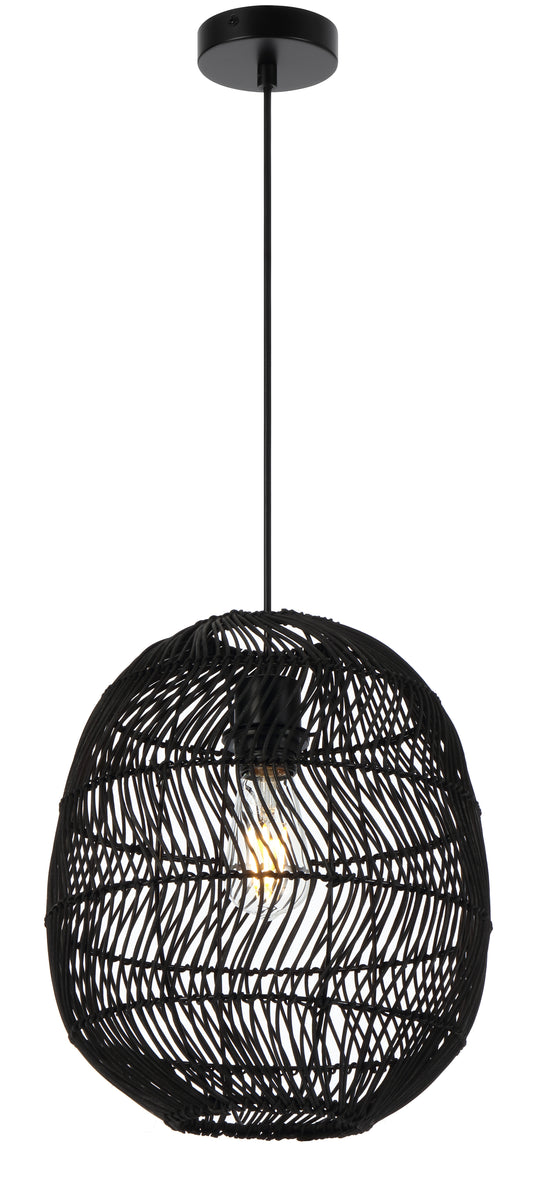 TFS 30 PENDANT 25wE27max D300 H320 cab1.5m BLACK RATTAN