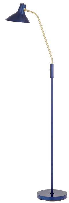 TFS FLOOR LAMP 25wE27max H:1580 D:230 BLUE/ BRASS MATT/BLUE ROCKET SWITCH