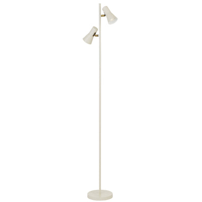 Valencia TFS FLOOR LAMP 2x6wGU10max 294x205x1530 FOOT SWT BEIGE SATIN/BRASS/WHITE INSIDE