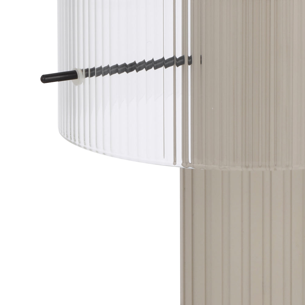 TFS TABLE LAMP 25wE27max D180 H320 inline swt GREY / CLEAR
