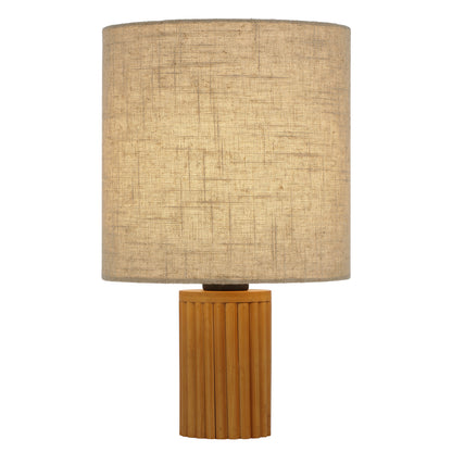 Altoton TFS TABLE LAMP 25wE27max D:240 H:390 INLINE SWTCH PINE TIMBER/CREAM LINEN