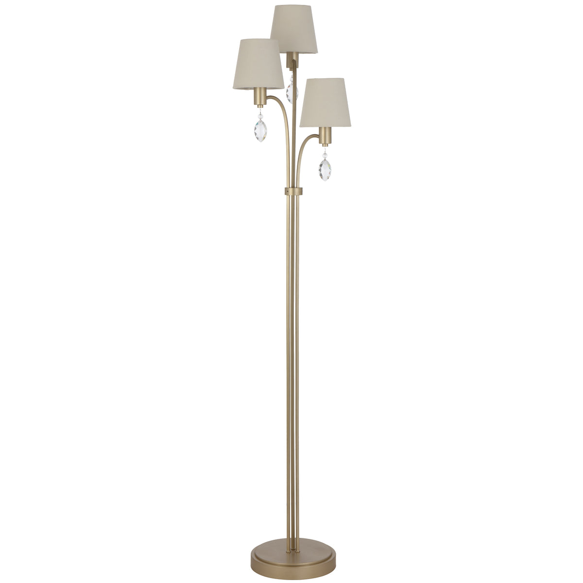 TFS 3 LT FLOOR LAMP 3x25wE14max L340 H1560 ANT SILVER/CREAM/CRYSTAL