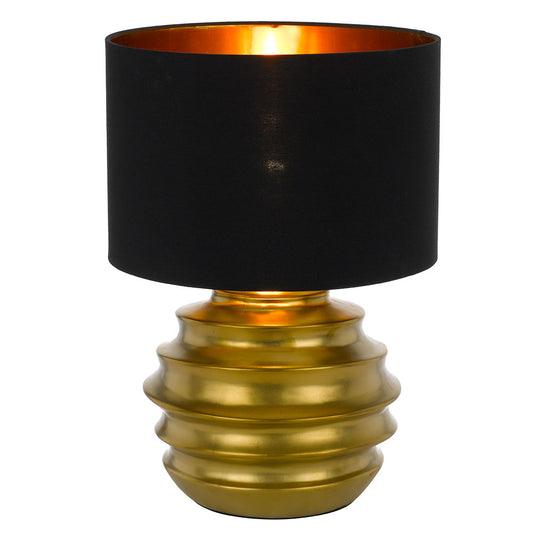 TFS CERAMIC TABLE LAMP 25wE27max D:300 H:425 GOLD/BLACK