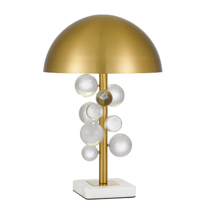 TFS TABLE LAMP 2x25wE27max D:350 H:530 Inline Switch ANTIQUE GOLD / CLEAR