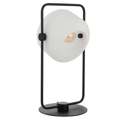 TFS TABLE LAMP 25wE27max D:240 H:435 INLINE SWTCH BLACK / OPAL MATT