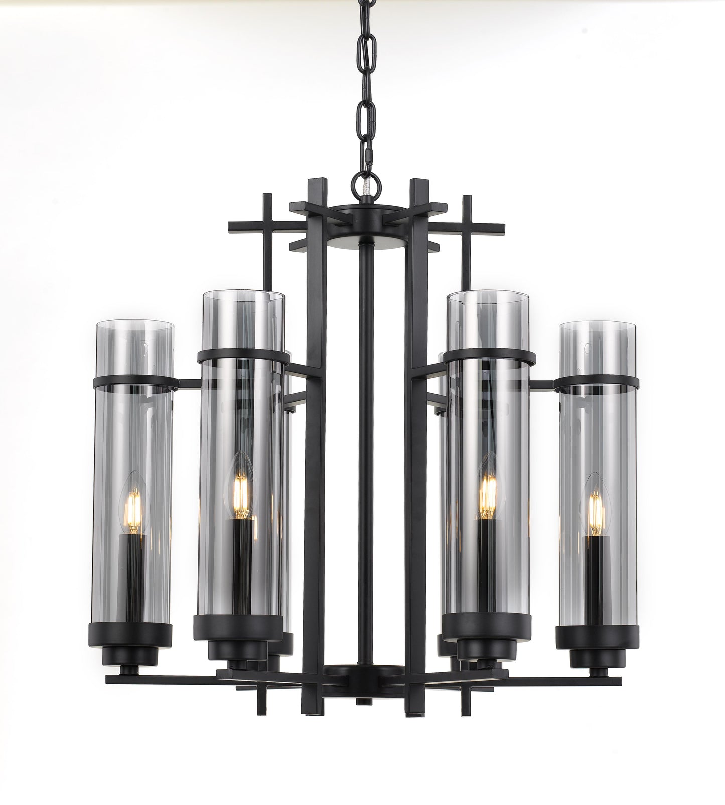 TFS 6LT PENDANT 6x25wE14 D:650 H:500 ANT BLACK/SMOKE CHAIN: 2M
