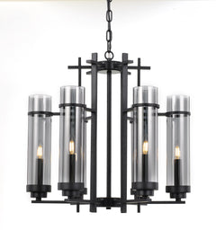 TFS 6LT PENDANT 6x25wE14 D:650 H:500 ANT BLACK/SMOKE CHAIN: 2M