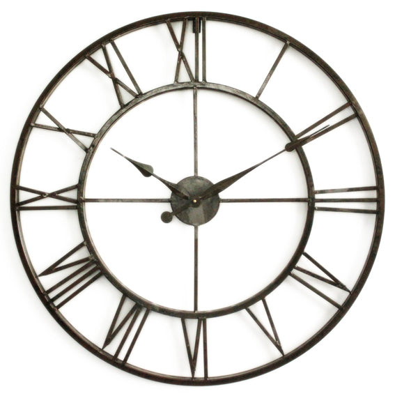 Dark Brown Metal Wall Clock