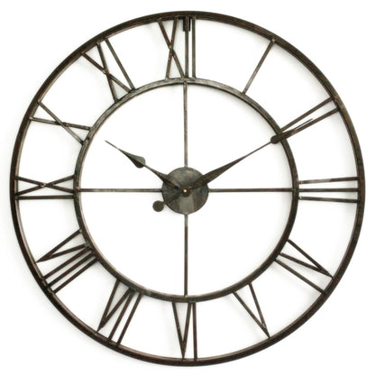 Dark Brown Metal Wall Clock