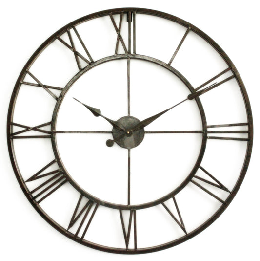 Dark Brown Metal Wall Clock