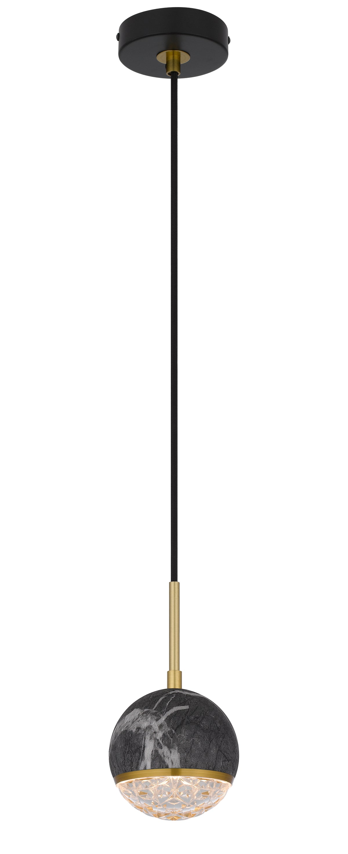 TFS 1 PENDANT 6wG9max not incl D110 cab:2m BLACK MARBLE LOOK / CLEAR