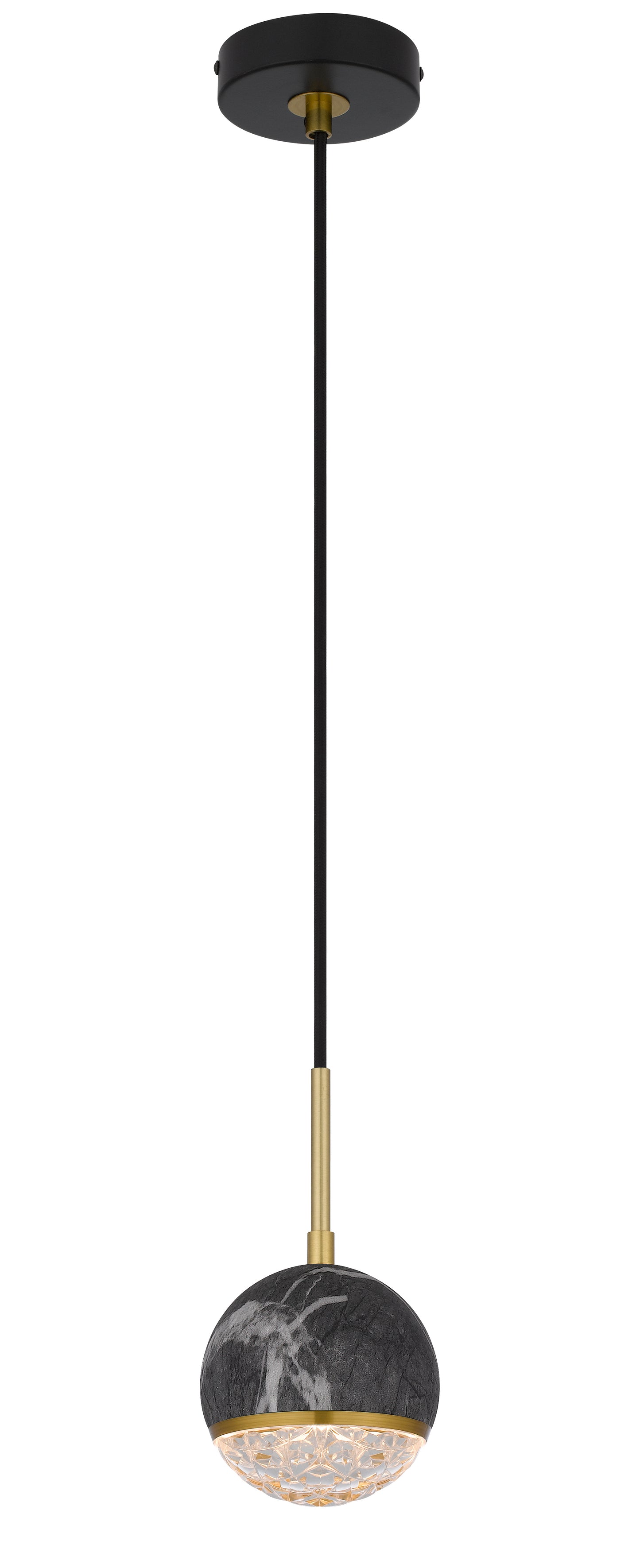 TFS 1 PENDANT 6wG9max not incl D110 cab:2m BLACK MARBLE LOOK / CLEAR