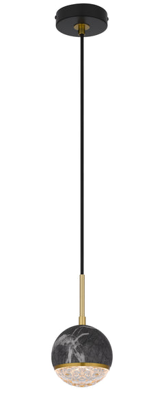 TFS 1 PENDANT 6wG9max not incl D110 cab:2m BLACK MARBLE LOOK / CLEAR