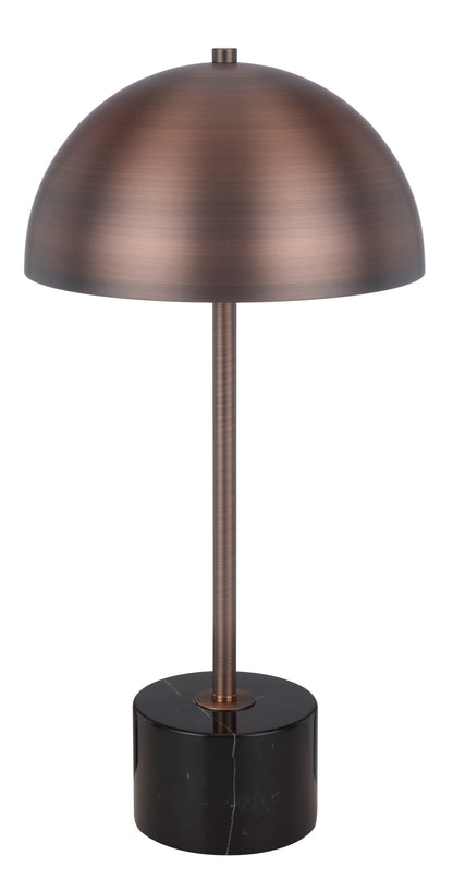 TFS TABLE LAMP 2x25wE27max D:250 H:500 inline switch BLACK MARBLE/BRONZE