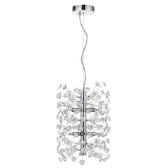 TFS 6LT VERTICAL PENDANT 6x6wG9max D300 H350 CAB.2M CRYS H130 CHROME / CLEAR