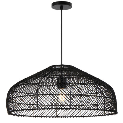 Lumoline TFS 50 PENDANT 25wE27max D500 H300 cab1.5m BLACK RATTAN