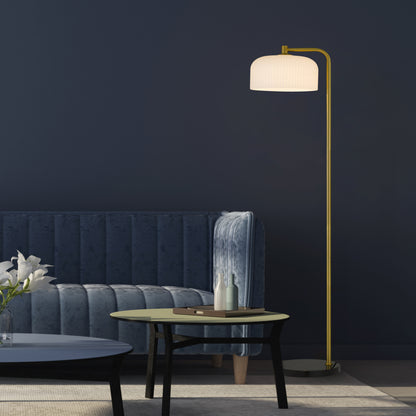 Vitaline TFS FLOOR LAMP 25wE27max L:250 W:320 H:1500 foot switch BLK MARBLE/ANT GOLD/OPAL MATT