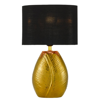 TFS CERAMIC TABLE LAMP 25wE27max H:400 D:260 GOLD/BLACK