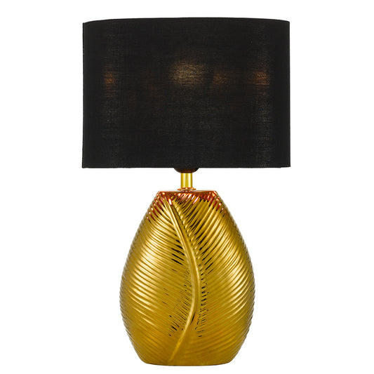 TFS CERAMIC TABLE LAMP 25wE27max H:400 D:260 GOLD/BLACK