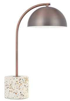 TFS TABLE LAMP 6wGU10max L:310 W:200 H:470 2.0line swt WHITE TERRAZO / BRONZE